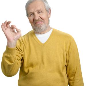 portrait of old grandpa making ok gesture 2023 11 27 04 49 54 utc e1704580957129